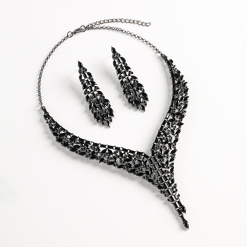 Set nakita za žene: ogrlica i naušnice s kapljicom vode, cinkov spoj, O- lanac, umjetni kristal, motivi zvijezda i nebeskih tijela