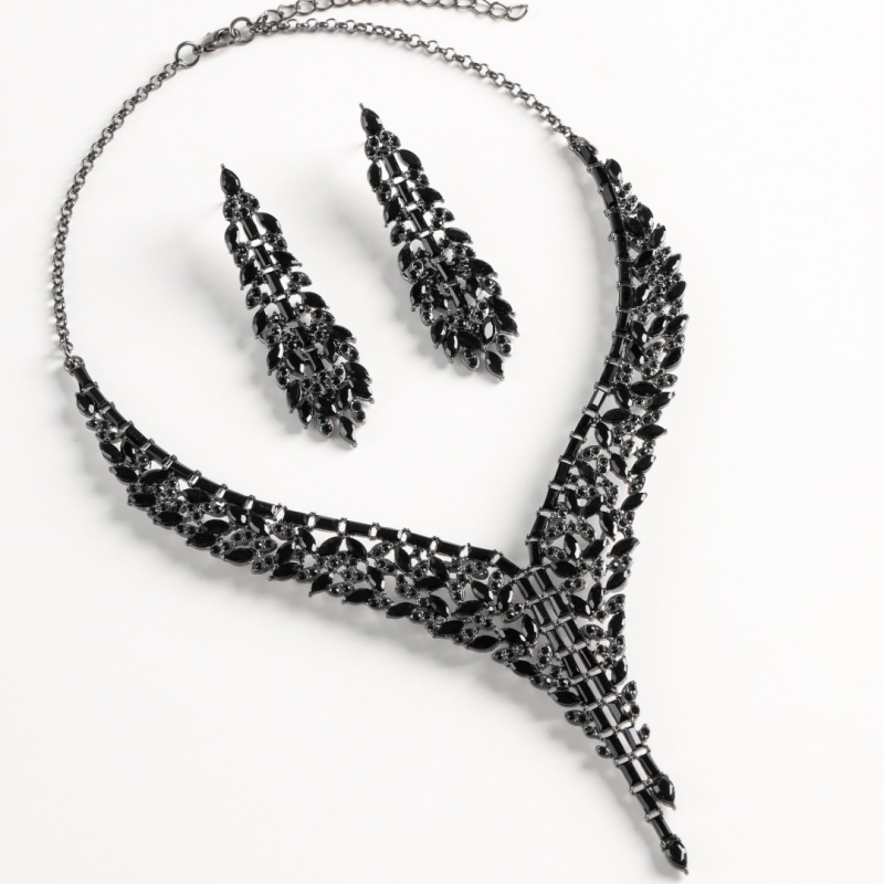 Set nakita za žene: ogrlica i naušnice s kapljicom vode, cinkov spoj, O- lanac, umjetni kristal, motivi zvijezda i nebeskih tijela