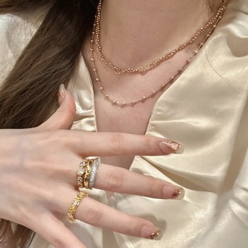 Unisex bakreni set ogrlice i ručnih nakita, elektroplatina, O-vezica, privjesak od legure