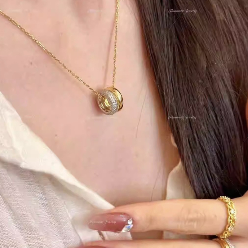 Unisex bakreni set ogrlice i ručnih nakita, elektroplatina, O-vezica, privjesak od legure