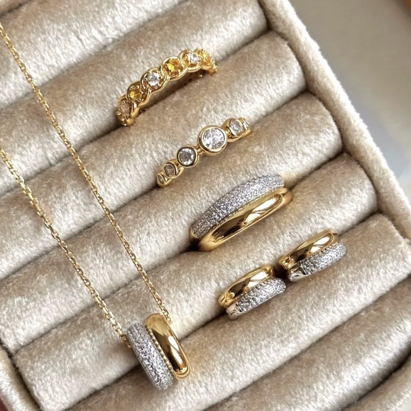 Unisex bakreni set ogrlice i ručnih nakita, elektroplatina, O-vezica, privjesak od legure