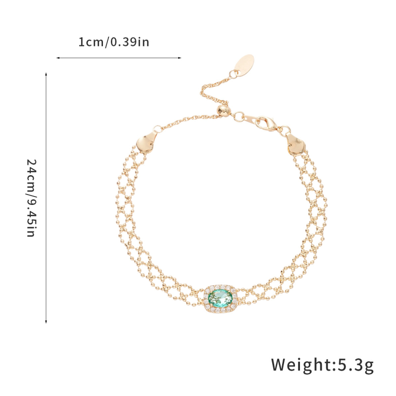 Set cercei și colier cu zirconiu pătrat, din cupru, lanț clavicular, stil retro de palat, pentru femei