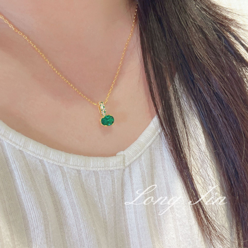 Set ogrlice i naušnice s bakrenim privjeskom na običnom lancu, vintage retro stil, elektroplatiranje