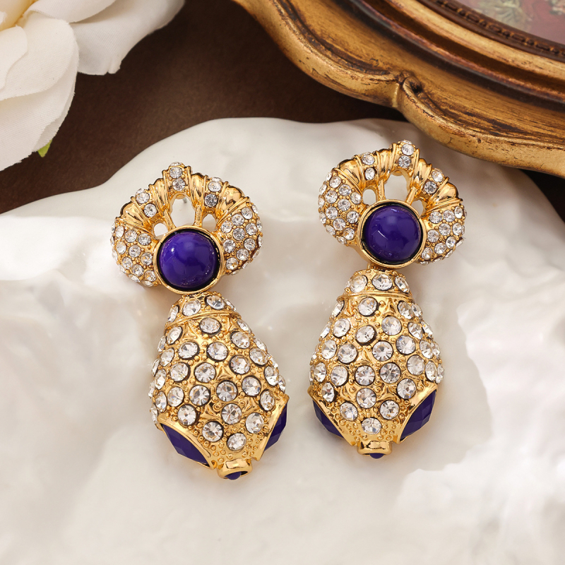 Vintage Barokni set: ogrlica i naušnice s glavom zmije i staklenim perlama, bakarna legura, kuglični lanac, jesen 2025