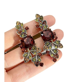 Set colier cu perle și cristale, design floral vintage, stil coreean, pandant din aliaj cu placare electro, pentru femei