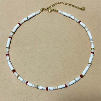 Ženski ogrlica s koralikama i privjeskom od titan čelika, ravni lanac s koralikama, višeslojni dizajn