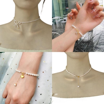 Φυσικές μαργαριτάρια γλυκού νερού, σχήμα ρυζιού/σταγόνας, 925 ασημένια εξαρτήματα, καταγωγή Beihai, Guangxi, ημιτελές κολιέ με χάντρες