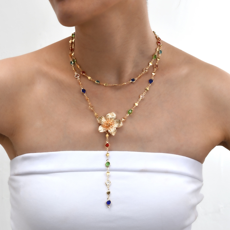 Ogrlica od cinkove legure, uvijeni lanac, privjesak od legure, težina 12 g, jedinstven stil