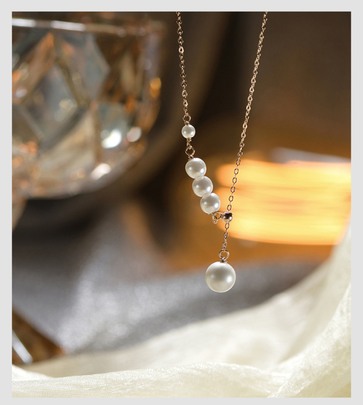 Difeng Jewelry S999 ezüst nyaklánc, medál: mother-of-pearl, keresztes lánc, 21–50 cm állítható