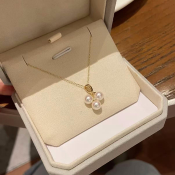 Colier din argint 925 cu pandantiv din perlă de apă dulce, perlă rotundă, stil natural și drăguț