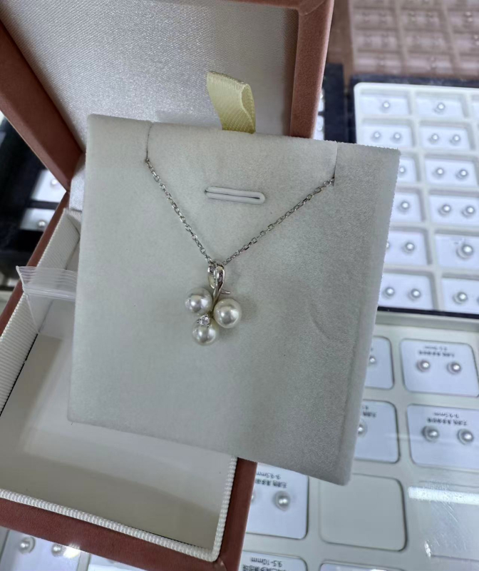 Colier din argint 925 cu pandantiv din perlă de apă dulce, perlă rotundă, stil natural și drăguț