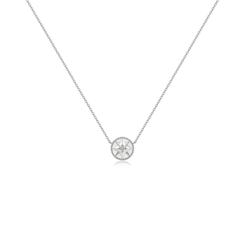 Réz nyaklánc csillag- és geometriai mintázattal, O-lánc, hossza 41–50 cm, Seiko felületkezelés, francia retro stílus