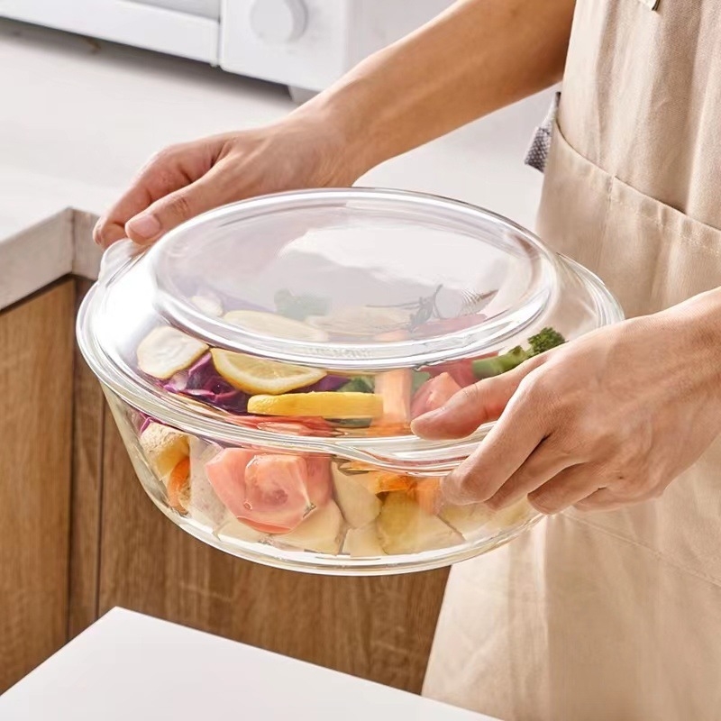 Staklena zdjela za kuhanje jaja na paru s poklopcem, termički otporno borosilikatno staklo, nepravilnog oblika, emajlirani površ, nije pogodno za mikrovalnu pećnicu