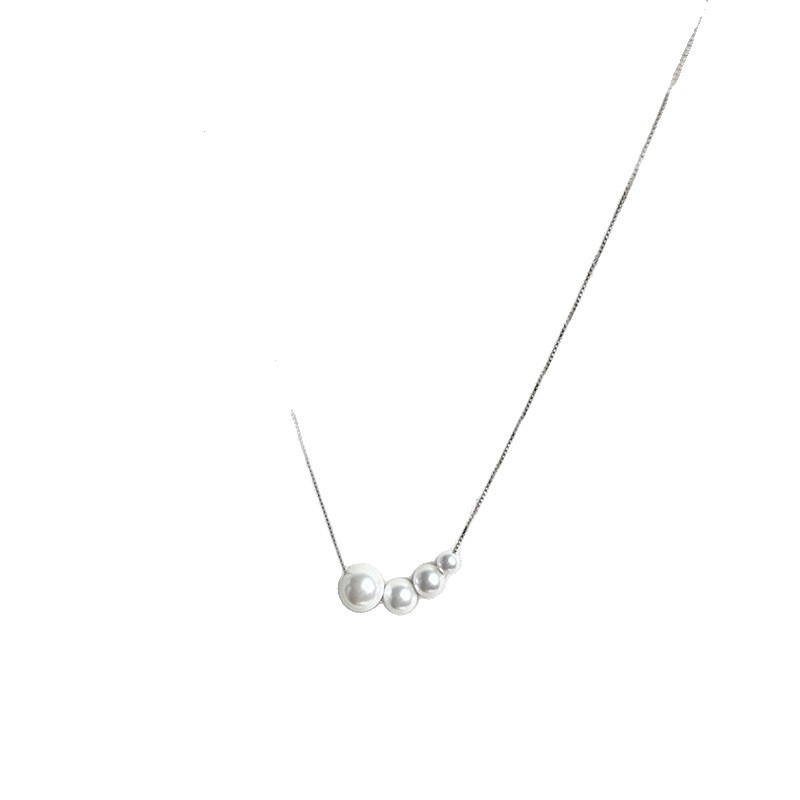 Colier cu pandantiv gradient din sidef, argint 925 pe întreaga lungime, lanț tip box, design geometric în formă U