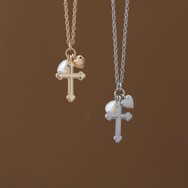 Lančić s križem, bakrena osnova, elektroplatirano, obični lanac, privjesak od titan čelika, 6 g, unisex