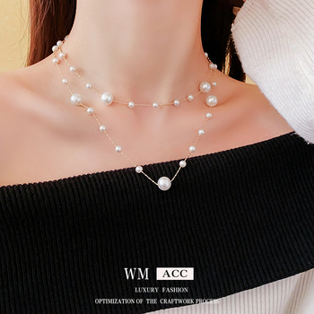 Colier din cupru cu electroplacare, lanț clavicular, pandantiv din aliaj, lungime 81 cm+, stil geometric simplu