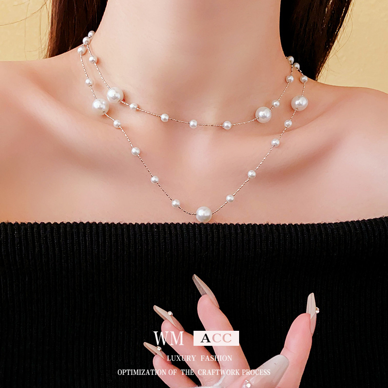 Colier din cupru cu electroplacare, lanț clavicular, pandantiv din aliaj, lungime 81 cm+, stil geometric simplu