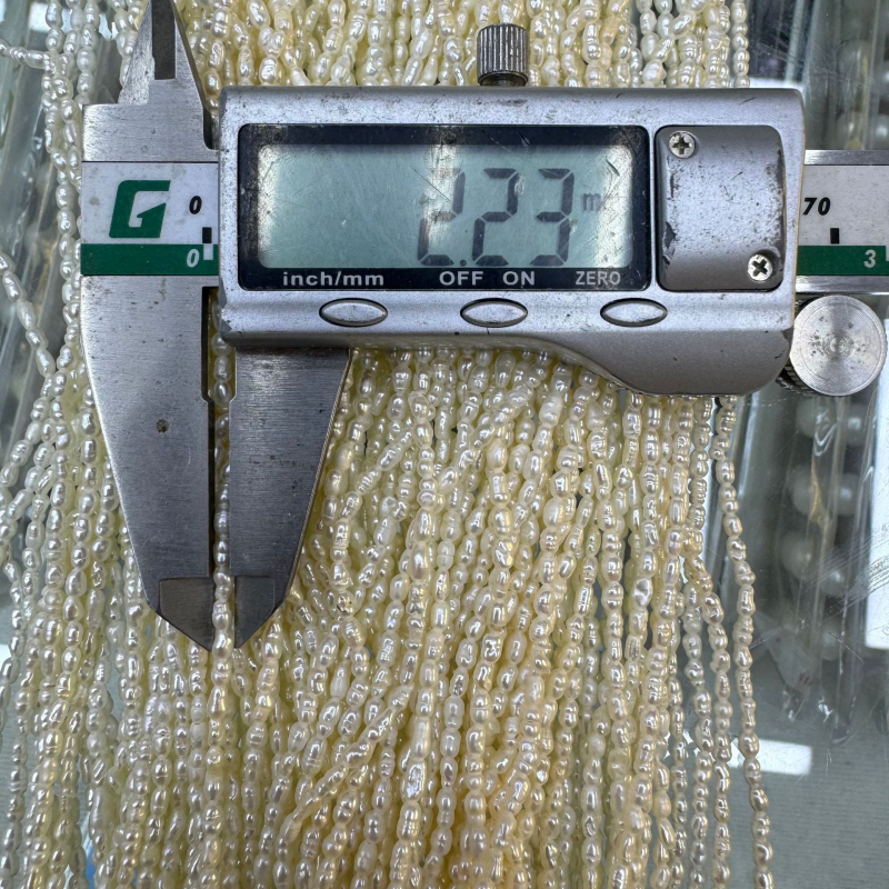 Set de bijuterii: perle de apă dulce, mărgele în formă de orez, 2–3–4 mm, luciu ridicat, pentru bijuterii DIY (colier și brățară)