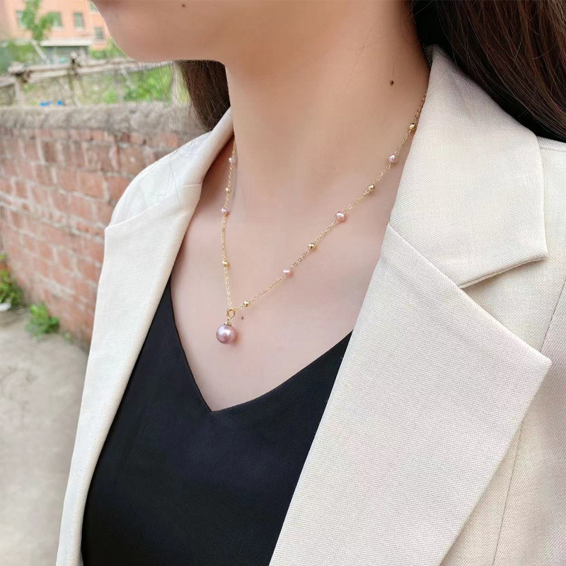 Ogrlica od školjkastih bisera, kristali s facetama, dizajn zvjezdano neba, lagani luksuz stil