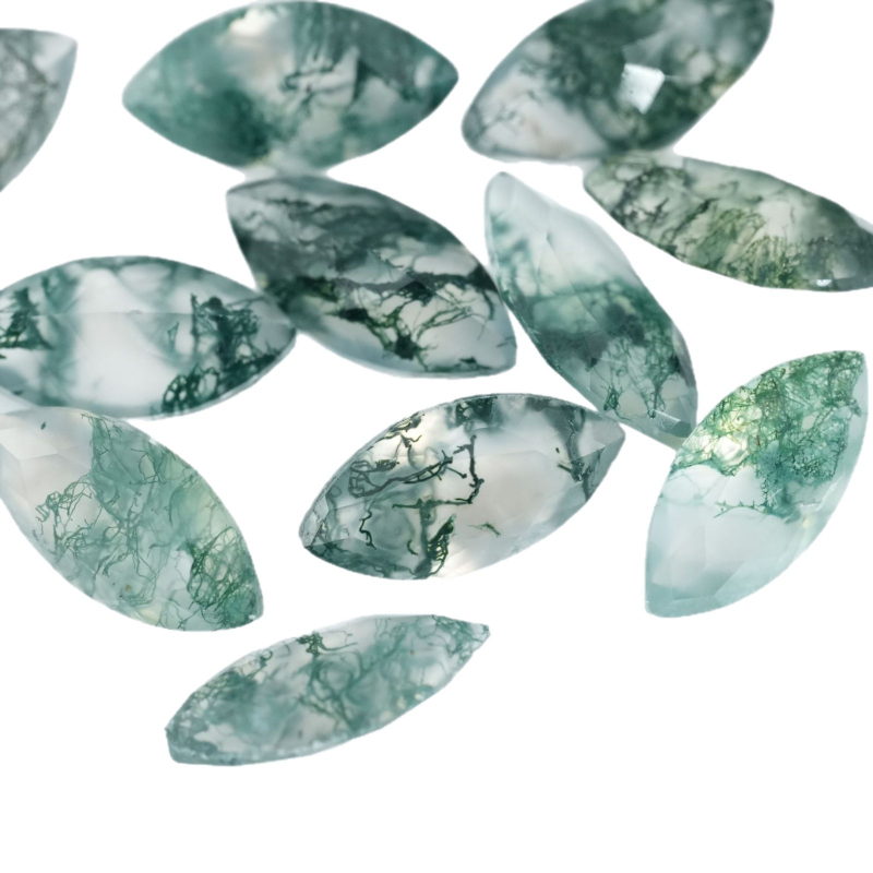 Gyűrű cabochon, vízi achát, ló szem alak, VVS tisztaság, csiszolás és polírozás, testreszabás elérhető