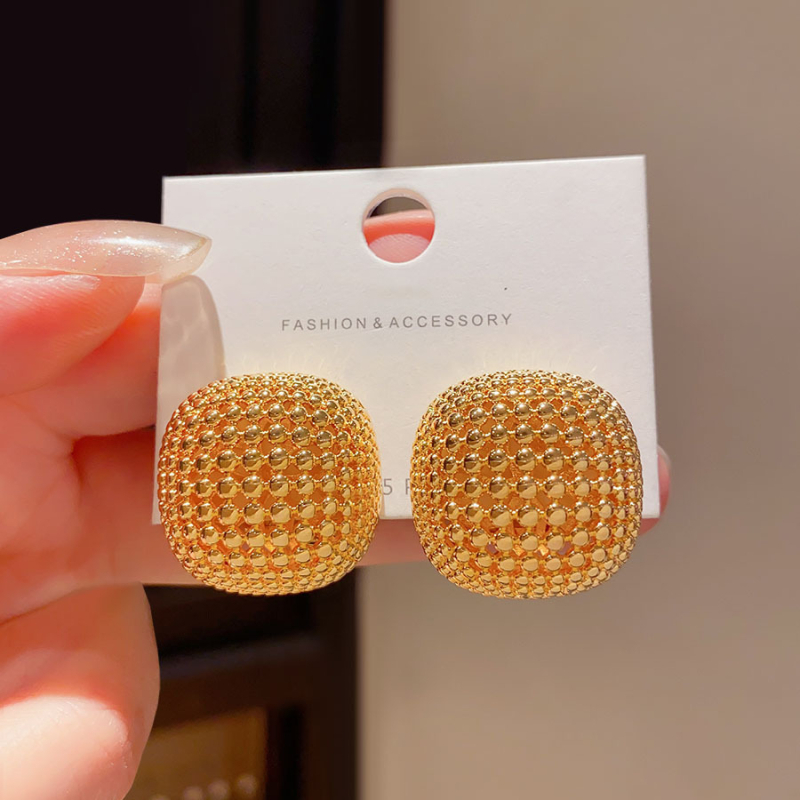 Cercei – Geometrice goale; bază din aliaj cu placare; placare electrochimică; pentru femei