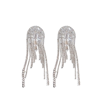 ОбедЦи – диамантени ресни, геометрична форма (Марка: Jinglun; Стил: лек лукс; Сезон: есен 2024; Категория: обици)