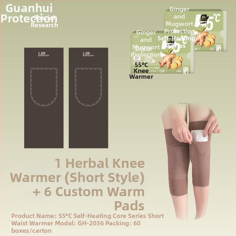 Pašsildošas ceļgalu siksnas un cimdi, 55°C, vācu samts apkures, augu plāksteri ar Artemīziju un ingveru