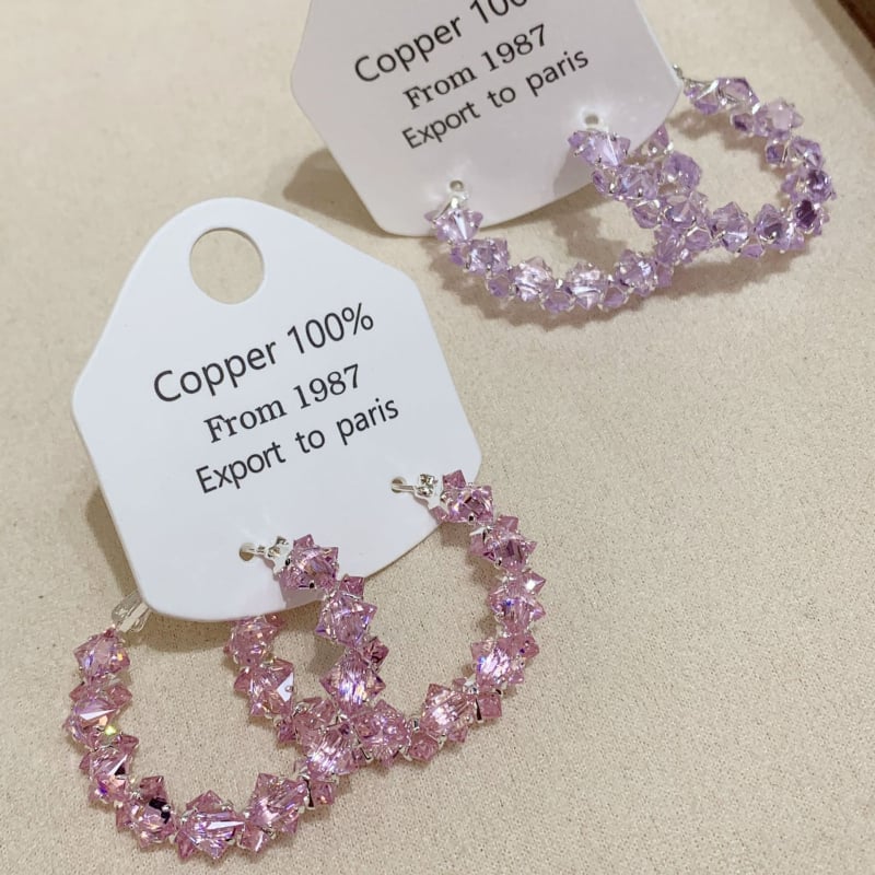 Bakrene geometrijske kružne naušnice, elektroplatirane, marka YIFANSHI, za žene