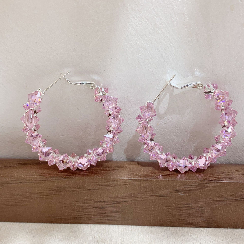 Bakrene geometrijske kružne naušnice, elektroplatirane, marka YIFANSHI, za žene