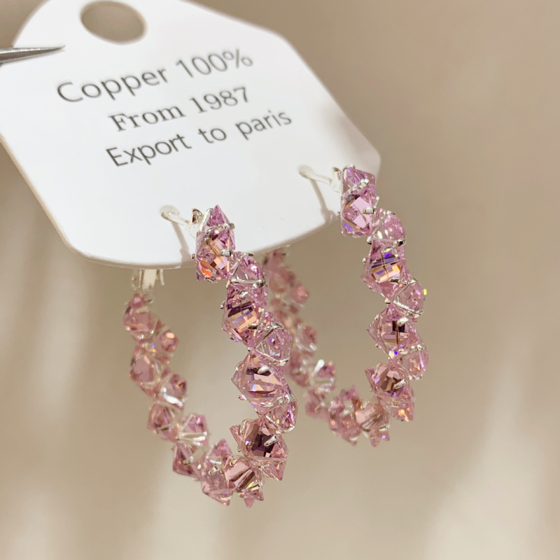 Bakrene geometrijske kružne naušnice, elektroplatirane, marka YIFANSHI, za žene