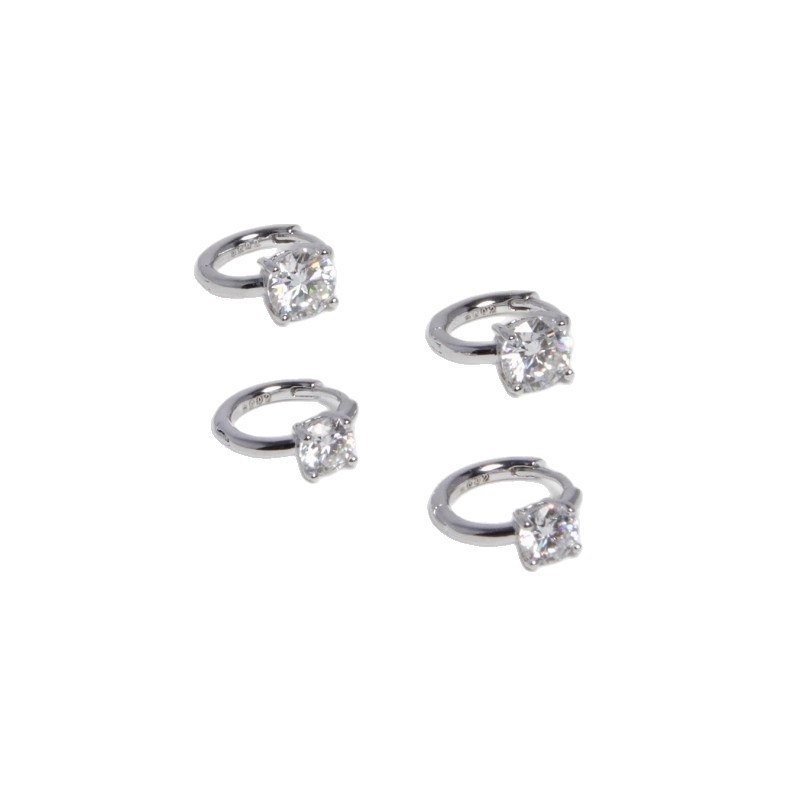 Moissanite cercei cu prindere cu patru gheare din argint 925 – stil geometric, lux ușor