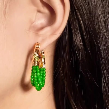 Naušnice od legure s geometrijskim dizajnom, elektroplatirane, elegantan stil za žene