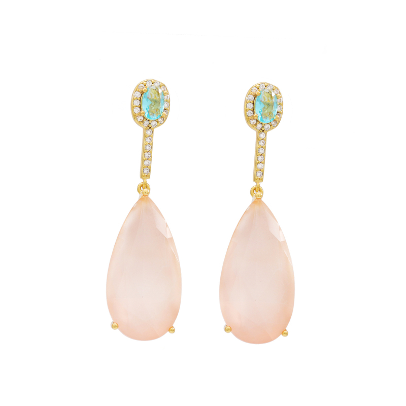 Bakreni naušnici s geometrijskim dizajnom, 5A cirkon ugrađen, elektroplatiranje, Xingyu Jewelry