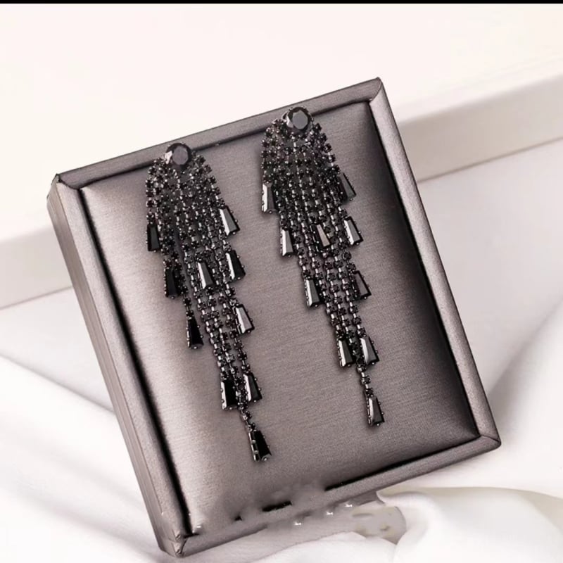 Cercei cu Rhinestone, design geometric, placare electrolitică, pentru femei