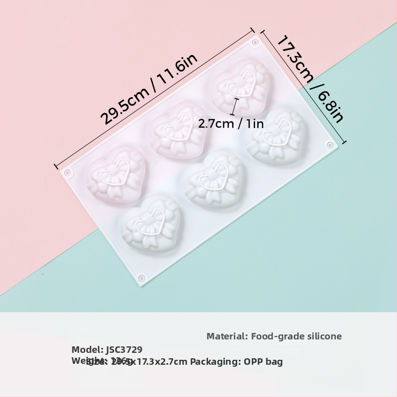 Silikonska forma za mousse sa srcolikim oblikom, model JSC379