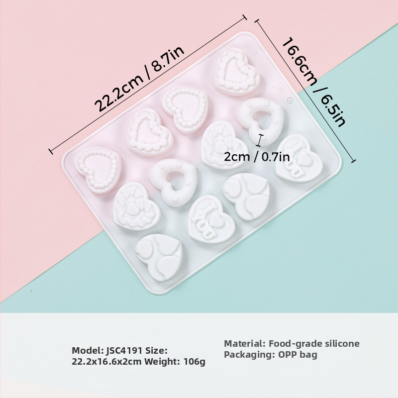 Silikonska forma za mousse sa srcolikim oblikom, model JSC379