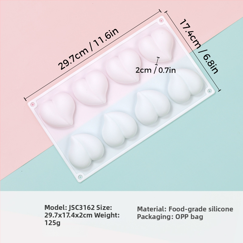 Silikonska forma za mousse sa srcolikim oblikom, model JSC379
