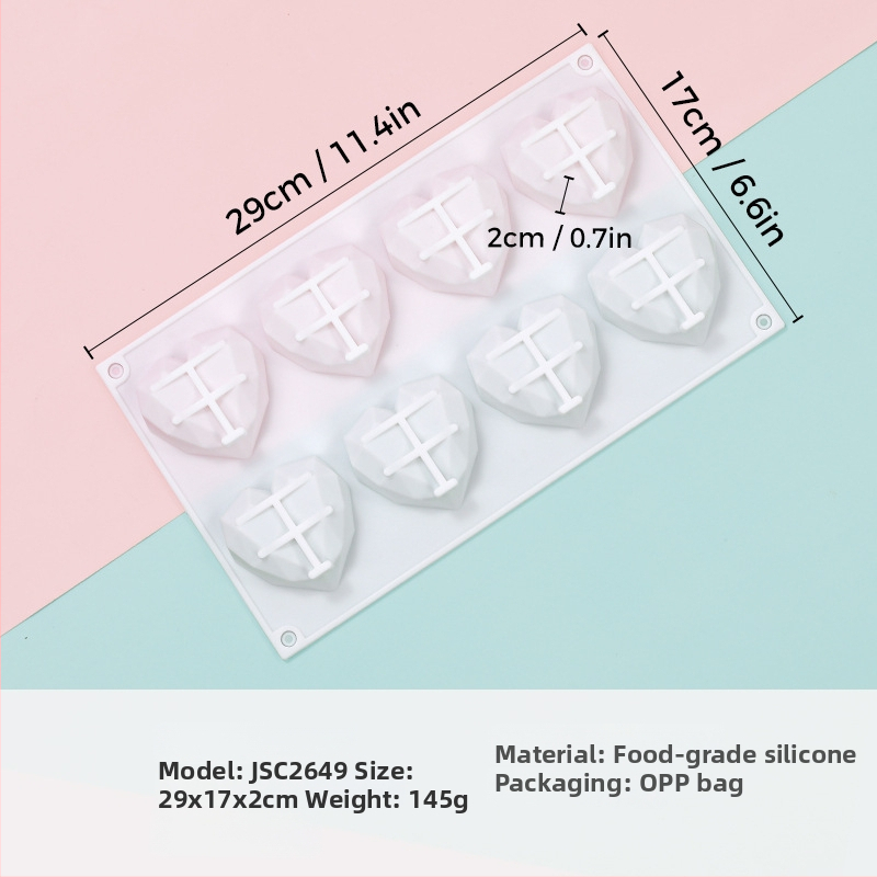 Silikonska forma za mousse sa srcolikim oblikom, model JSC379