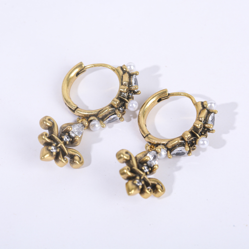 Bakrene naušnice s geometrijskim oblikom, minimalistički stil, elektroplatiranje, za žene