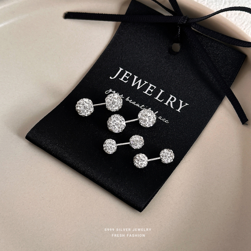 Cercei geometrici din argint 999, micropavé, pentru femei, stil lux lejer