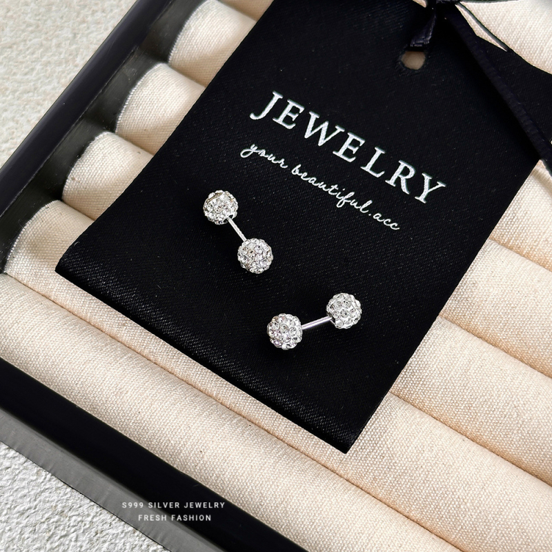 Cercei geometrici din argint 999, micropavé, pentru femei, stil lux lejer