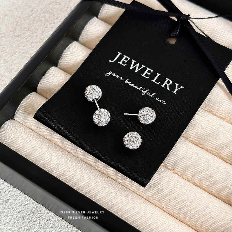 Cercei geometrici din argint 999, micropavé, pentru femei, stil lux lejer