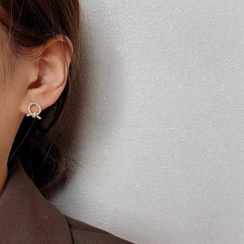 Cercei din cupru cu montură de diamant, stil coreean, origine Guangzhou, primăvara 2025