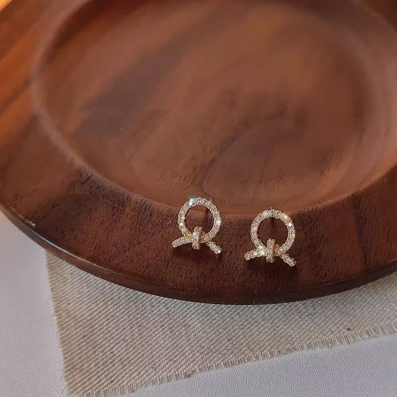 Cercei din cupru cu montură de diamant, stil coreean, origine Guangzhou, primăvara 2025