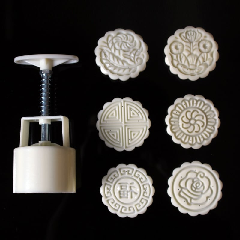 Set kalupa za mooncake s dizajnom trešnjinog cvijeta, ABS materijal, nepravilan oblik, pakiranje 50 g, kantonski stil