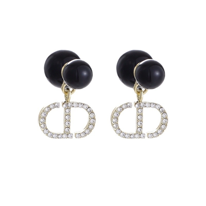 Naušnice od cinkove legure s perlama ugradnjom, kapkovitog oblika, tekst s slovima/brojevima, lagani luksuzni stil