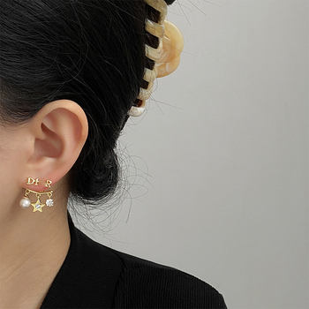 Cercei în formă de inimă, litere/text, cupru, electroplatare