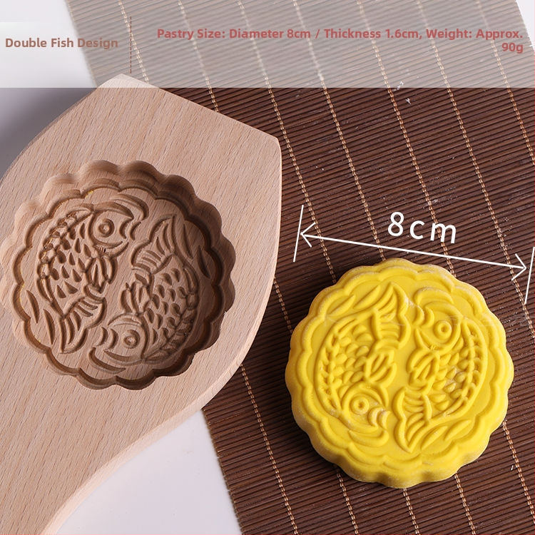 Koka Mooncake forma, izgrebta, ar vienu caurumu, Mid-Autumn, Golden Eagle