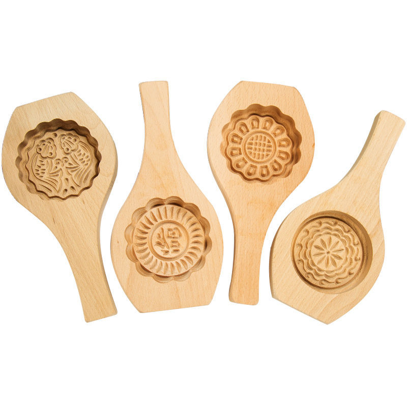 Koka Mooncake forma, izgrebta, ar vienu caurumu, Mid-Autumn, Golden Eagle