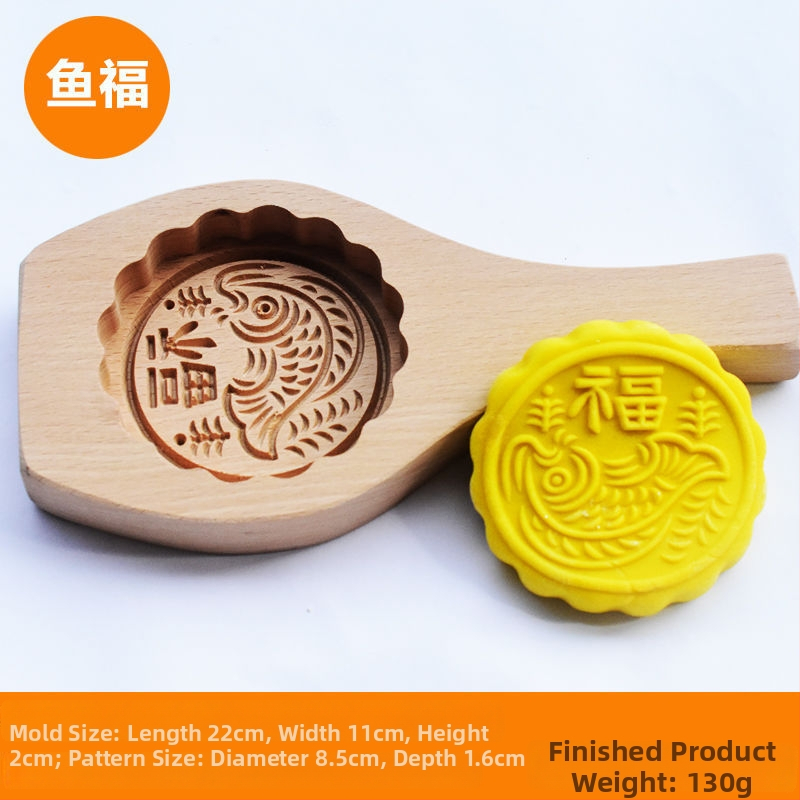 Koka Mooncake forma, izgrebta, ar vienu caurumu, Mid-Autumn, Golden Eagle